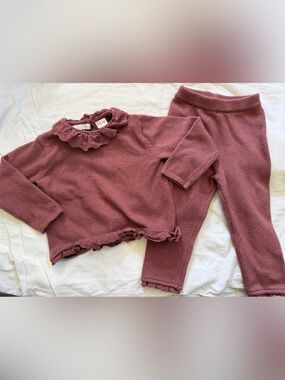Zara Pink Knit Top & Leggings Set